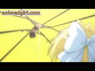 Nakatali pataas hentai masidhi magkantot sa pamamagitan ng pandalawahang kasarian anime