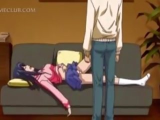 Ładniutka anime uczennica pokaz undies w górę jej malutkie spódniczka