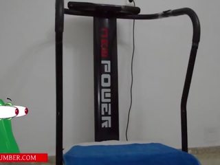 Pussy sucking up a gym machine