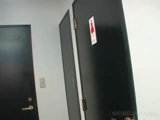Asian Teen Cutie Shows Twat While Pissing In A Toilet