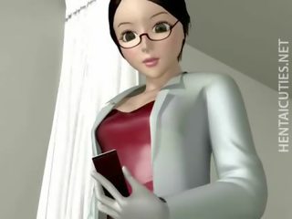 Възбуден 3d аниме монахиня смуча пенис