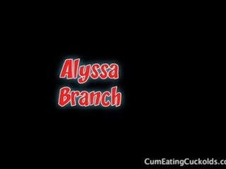 Alyssa branchs makens eats sperma från henne cooch
