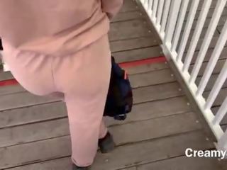 I barely had time to swallow stupendous cum&excl; Risky public sex on ferris wheel - CreamySofy