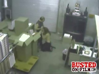 Warehouse worker gets busted getting his cocked sucked