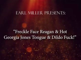 Freckle Face Reagan & incredible Georgia Jones Tongue & Dildo Fuck&excl;