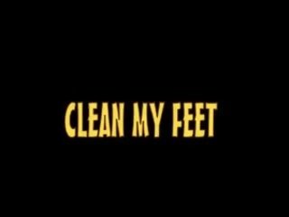 Limpar pés, limpar pila, pronto para quente pé porno!