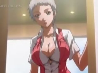 Shorthaired Hentai Girl Boobs Teased By Her Hot GF